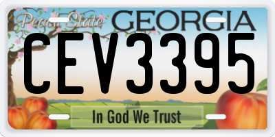 GA license plate CEV3395