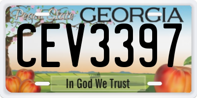 GA license plate CEV3397