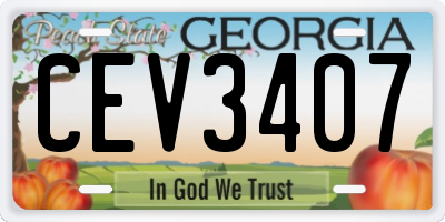 GA license plate CEV3407