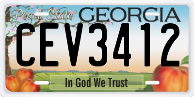 GA license plate CEV3412