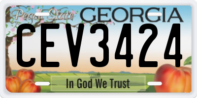 GA license plate CEV3424