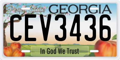 GA license plate CEV3436