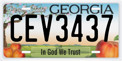 GA license plate CEV3437
