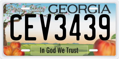 GA license plate CEV3439