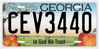 GA license plate CEV3440