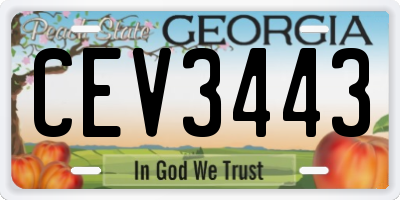 GA license plate CEV3443