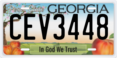 GA license plate CEV3448