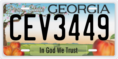 GA license plate CEV3449