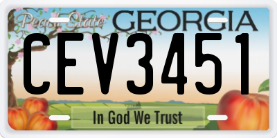GA license plate CEV3451