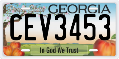 GA license plate CEV3453