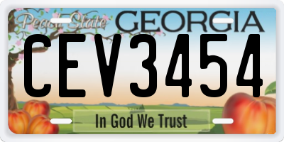 GA license plate CEV3454