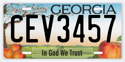 GA license plate CEV3457