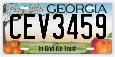 GA license plate CEV3459