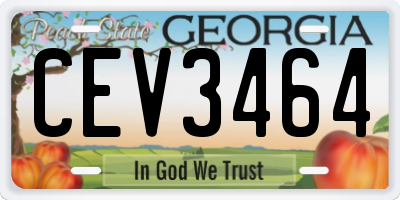 GA license plate CEV3464