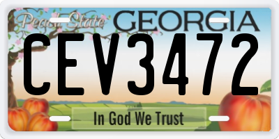 GA license plate CEV3472