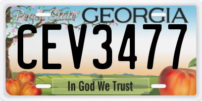 GA license plate CEV3477