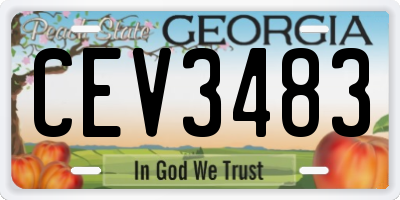 GA license plate CEV3483