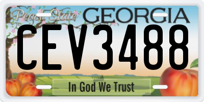 GA license plate CEV3488