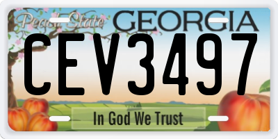 GA license plate CEV3497