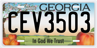 GA license plate CEV3503