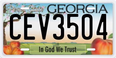 GA license plate CEV3504