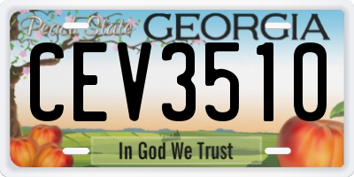 GA license plate CEV3510