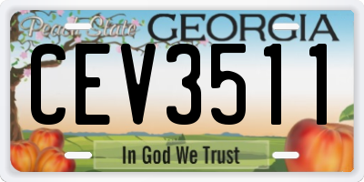 GA license plate CEV3511