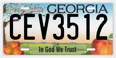 GA license plate CEV3512