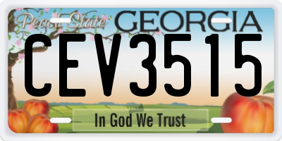 GA license plate CEV3515