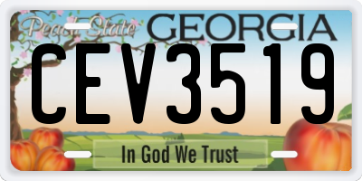GA license plate CEV3519