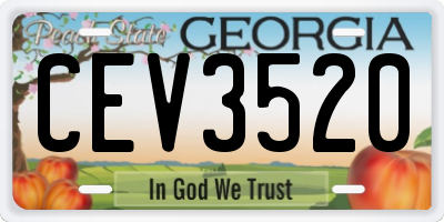 GA license plate CEV3520