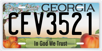 GA license plate CEV3521