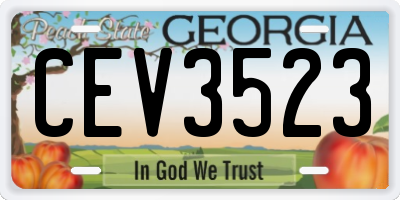 GA license plate CEV3523
