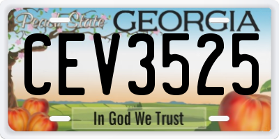 GA license plate CEV3525