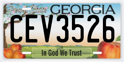 GA license plate CEV3526