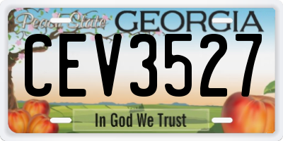 GA license plate CEV3527