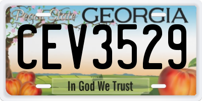 GA license plate CEV3529