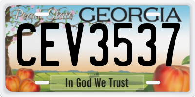 GA license plate CEV3537