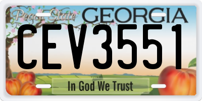 GA license plate CEV3551