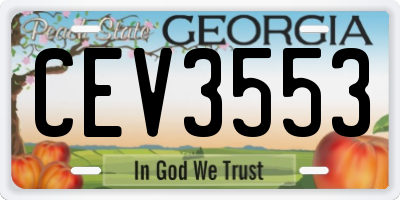 GA license plate CEV3553