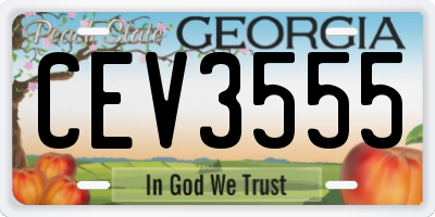 GA license plate CEV3555