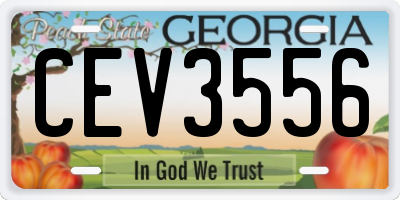 GA license plate CEV3556