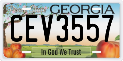 GA license plate CEV3557