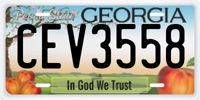 GA license plate CEV3558