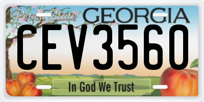 GA license plate CEV3560