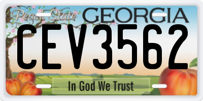 GA license plate CEV3562