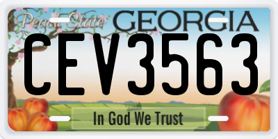 GA license plate CEV3563