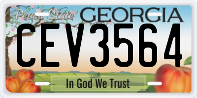 GA license plate CEV3564