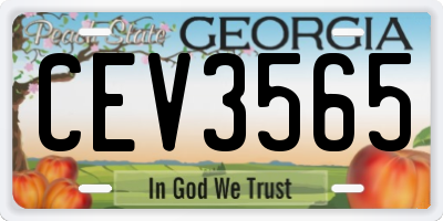 GA license plate CEV3565