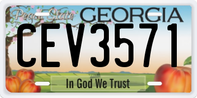 GA license plate CEV3571